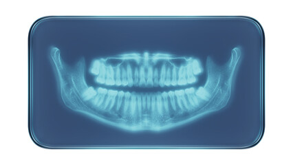Glass Frame with X-Ray Teeth Jaw Medical Illustration © Fozars