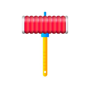 Plastic toy squeaky hammer 