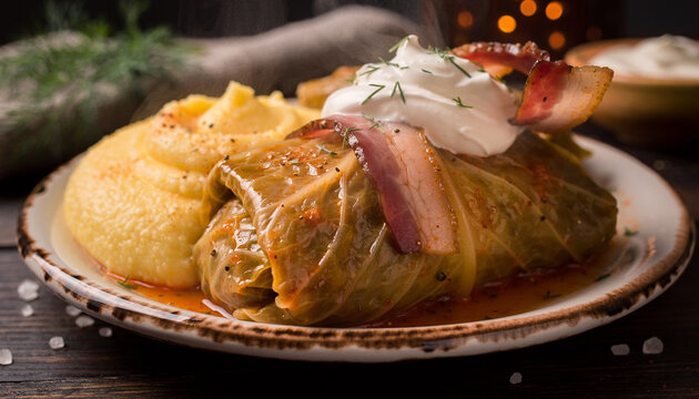 Romanian Sarmale with Mămăligă 