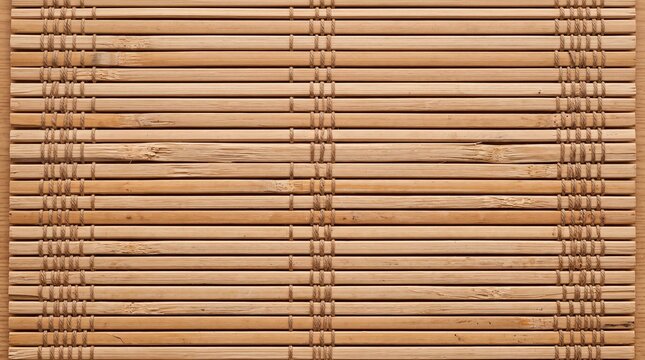 Traditional Bamboo Sushi Mat Texture Background