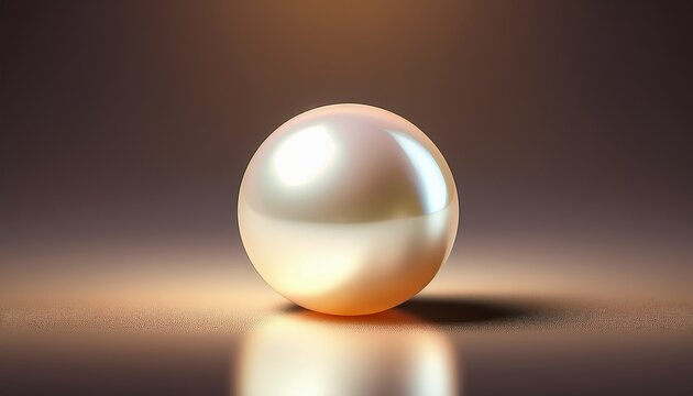 Single Luminous Pearl Reflecting Soft Light On A Neutral Background
