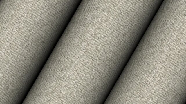 Continuous circular rotation displaying multiple bolts of Italian oatmeal linen fabric showcasing natural flax fibers and rustic luxury texture material