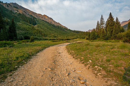 Castle Creek Trail near Aspen, Colorado in early morning light.