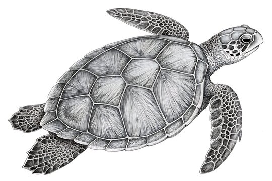 Sea turtle swimming gracefully in clear water