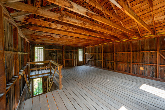 Long abandoned buildings of Ashcroft Ghost Town in Castle Creek Valley near Aspen, Colorado on sunny summer morning.