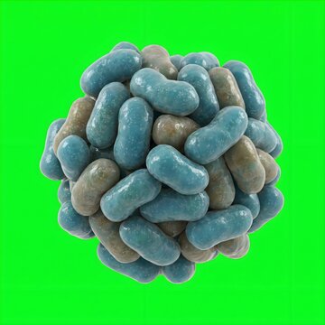 Realistic Virus Cell Green Screen Animation Element, Elemen Animasi Sel Virus Realistis dengan Latar Hijau

