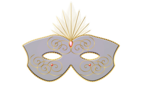 Elegant masquerade mask with golden ornaments