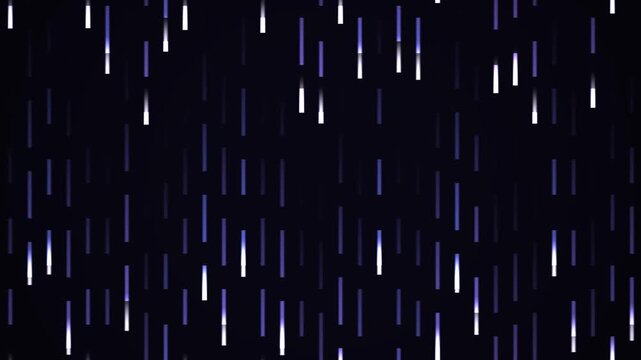 Abstract digital rain falling in dark blue with bright light streaks during a futuristic data stream