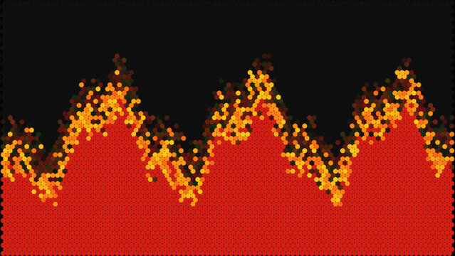 Hex Grid Fire Dissolve Transition