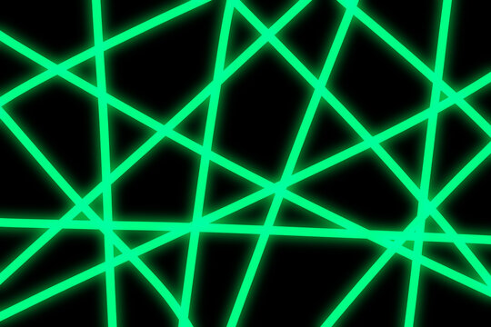 Green Neon Geometric Cross Lines