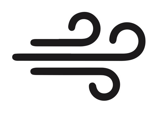 Minimalist wind weather icon silhouette vector graphic element