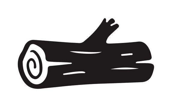 Minimalist wooden log silhouette vector graphic element