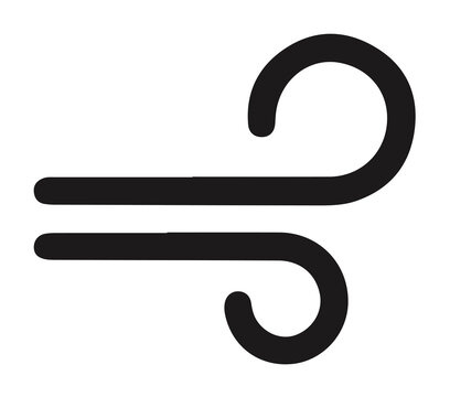 Minimalist wind weather icon silhouette vector graphic element