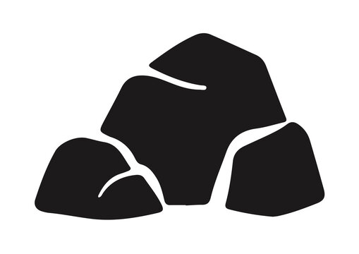 Minimalist rock pile silhouette vector graphic element