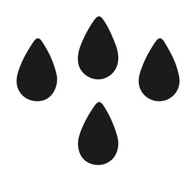 Minimalist raindrops weather icon silhouette vector graphic element