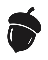 Minimalist acorn silhouette vector graphic element © Suha