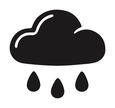 Light rain cloud weather icon silhouette vector graphic element