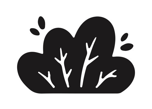 Minimalist bush shrub silhouette vector graphic element