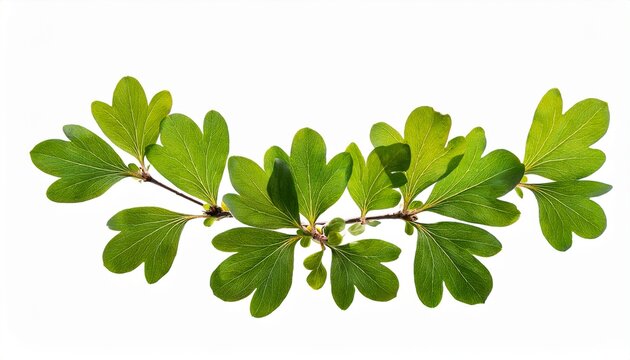 Twigs With Green Leaves Cotoneaster Lucidus In A Floral Garland Isolated On White Or Transparent Background