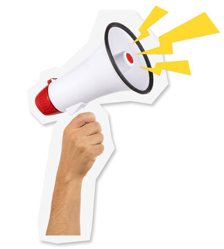 Hand Megaphone Announcement