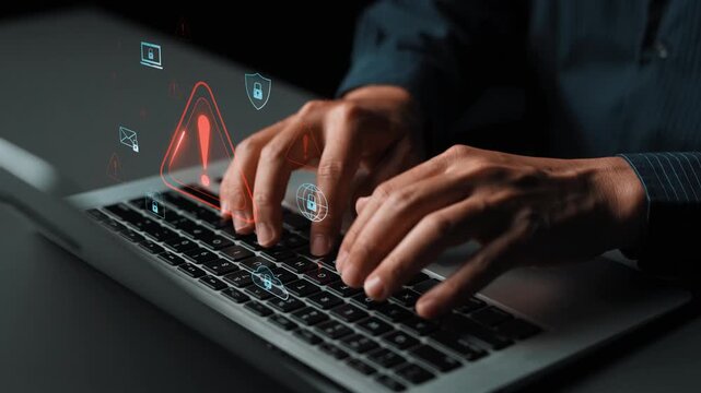 Cybersecurity threat alert protects data. Cyber security threat alert prevents access, alert warns breach, defends system, and cyber security threat alert identifies risk. Marrow
