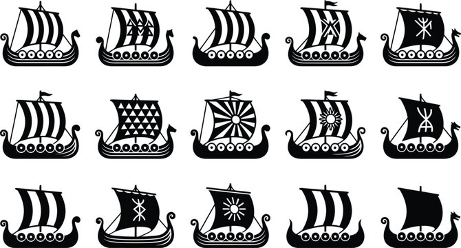 Viking ship icons