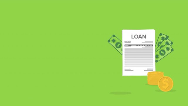 Money Loan Document and Financial Agreement Animation