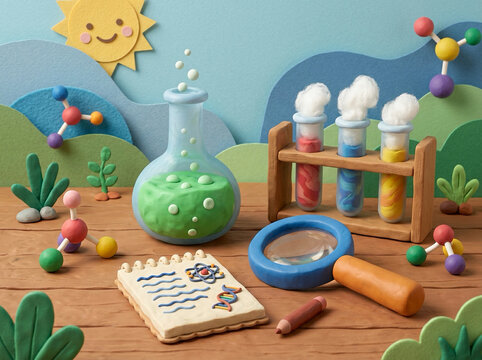 3D Science Classroom Concept