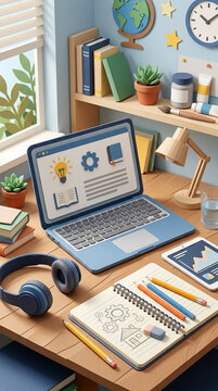 School Technology Paper Cut