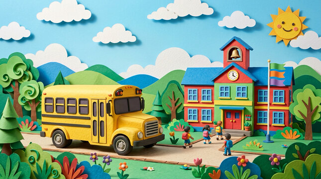 School Bus Paper Craft
