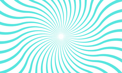Fototapeta premium Abstract spiral wave pattern with vibrant cyan and white concentric lines radiating from center in dynamic commercial design stock image