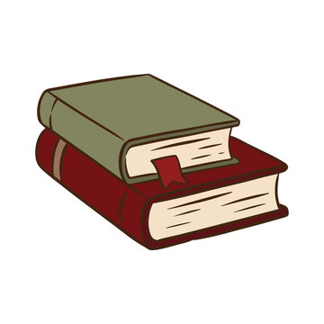Stack of Two Books Flat Vector Illustration Isolated on White Background. Perfect for reading, education, study, library, and cozy lifestyle designs.