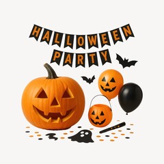 Naklejka premium Festive Halloween decoration elements