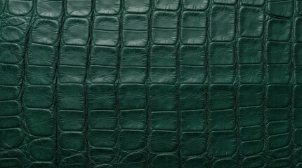 Fototapeta premium Deep green textured crocodile embossed leather surface