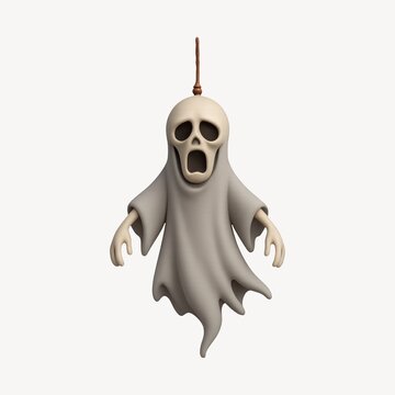 Floating ghost decoration illustration.