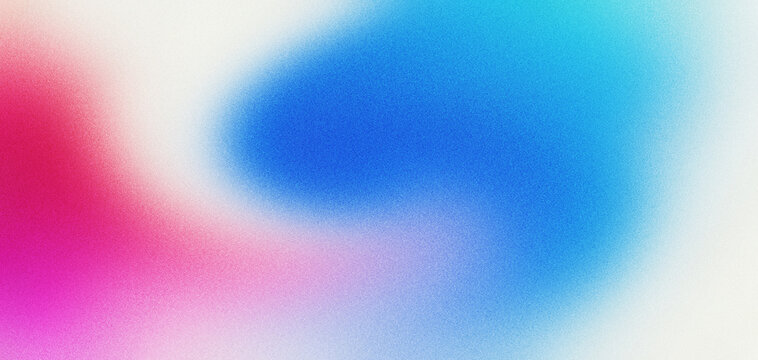 Blue pink grainy background, abstract blurred noise texture red purple gradient shape on white backdrop for header, event poster, banner, cover, wallpaper design