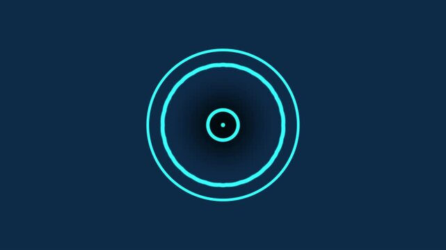 Glowing Cyan Concentric Circles Pulsing on Dark Teal Background