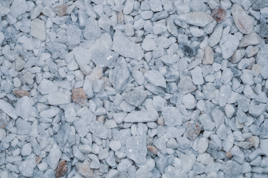 Gray crushed gravel stones macro background