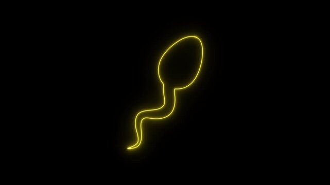 Sperm neon icon 4K video animation	