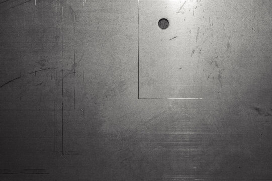 Monochrome industrial panel with rectangular frame and circular hole