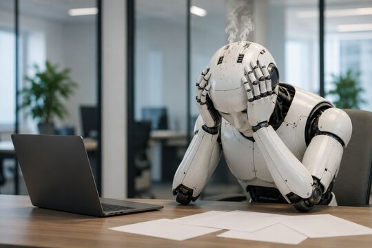Humanoid Robot Burnout Concept