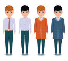 Obraz premium young boys in different clothing styles