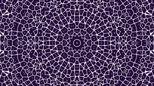 Purple Geometric Kaleidoscopic Network Pattern Motion Background