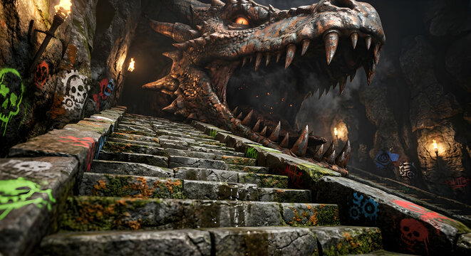 
Graffiti Dragon Lair Staircase

