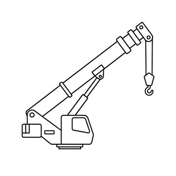 Line art of a mobile crane