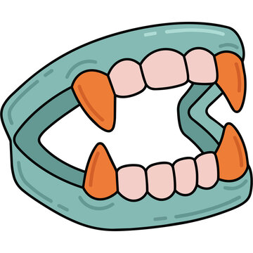 Plastic Vampire Fangs Toy Teeth Halloween Prop Illustration