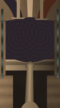 Internal Combustion Engine Cylinder Cross Section With Flame Front Seamless Loop in deep bronze tones vertical 9:16