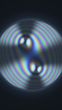 Conoscopic Interference Figure With Swinging Isogyre Brushes In Polarized Light Seamless Loop in calm blue tones vertical 9:16
