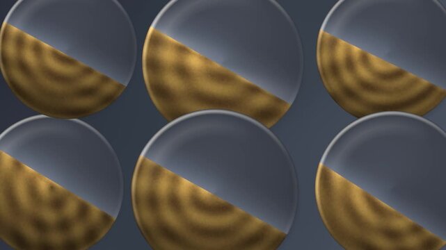 Rotating Glass Drums Granular Avalanche Bank Seamless Loop in bright ochre tones