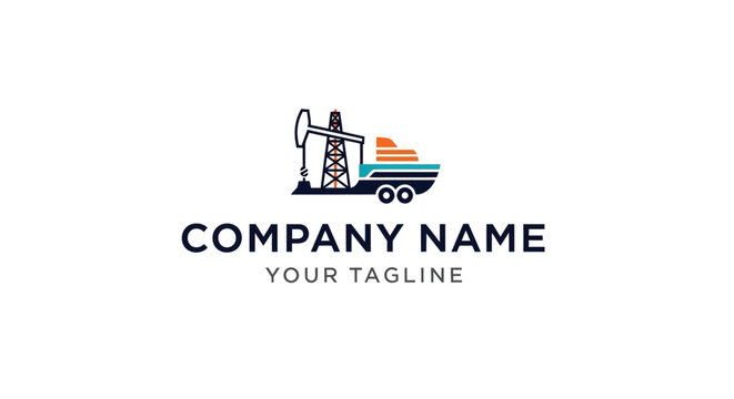 Vintage gas pump and truck logo design for branding.